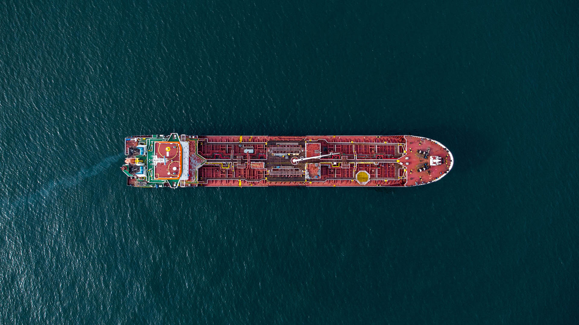 Large general cargo ship tanker bulk carrier, aerial view.